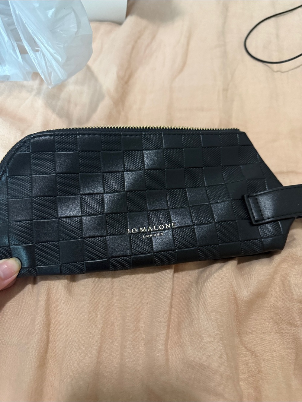 Jo Malone Black Checkered Leather Toiletry Pouch